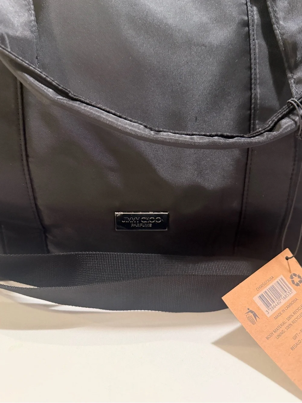 Jimmy Choo Black Men's Duffel Bag with Shoulder Strap